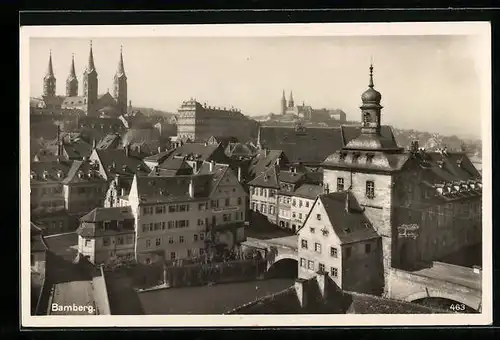 AK Bamberg, Gesamtansicht aus der Vogelschau