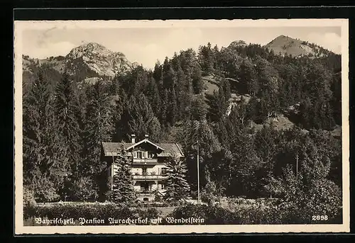 AK Bayrischzell, Pension Auracherhof mit Wendelstein