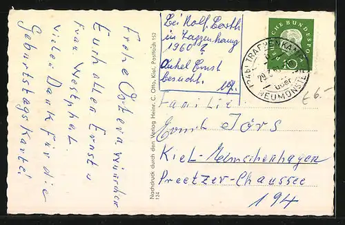 AK Trappenkamp über Neumünster, Strassenpartie und Siedlungshäuser