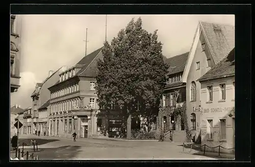 AK Finsterwalde /NL, Thälmannstrasse mit HO Schnell-Imbiss