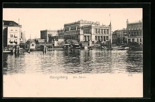 AK Königsberg, Die Börse vom Wasser aus gesehen