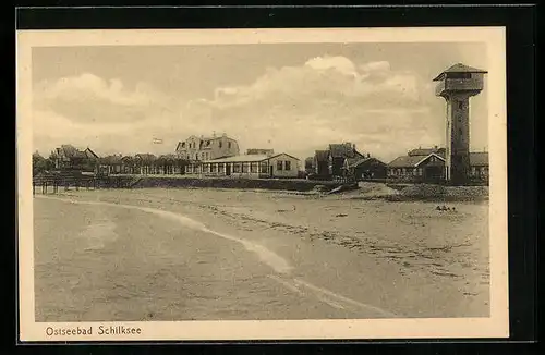 AK Kiel-Schilksee /Ostsee, Strandpartie mit Leuchtturm