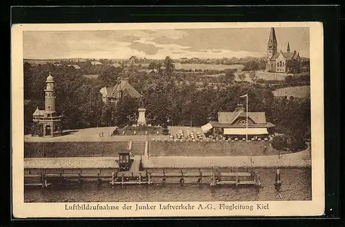 AK Kiel-Holtenau, Restaurant-Cafe Wartehalle, Fliegeraufnahme