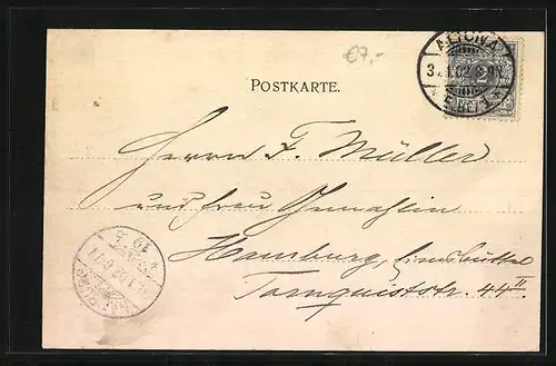 AK Hamburg-Övelgönne, Strand Oevelgönne mit Fährbrücke