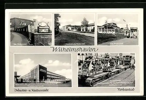 AK Wilhelmshaven, Teilansicht der Olympiawerke West, Ardeltwerke Montagehalle für Serienanfertigung von Stassenkranen