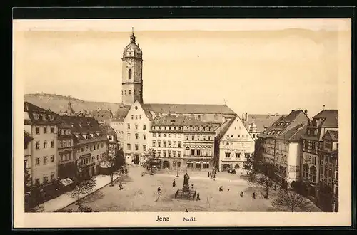 AK Jena, Markt aus der Vogelschau