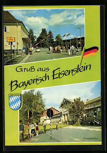 AK Bayerisch Eisenstein, Grenze, Grenzbahnhof