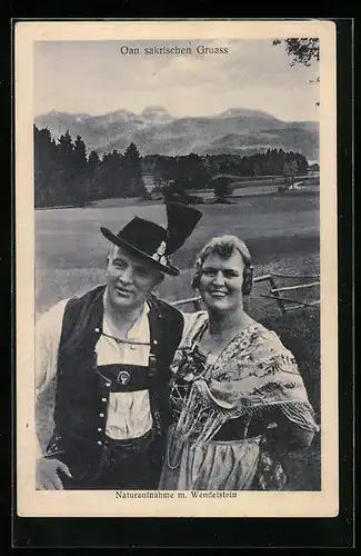 AK Grafing in Oberbayern, Oberbayrisches Stimmungs- und Jodler-Duett Kati und Frnazl Hofer