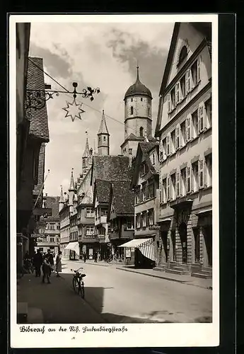 AK Biberach an der Riss, Hindenburgstrasse mit Geschäften