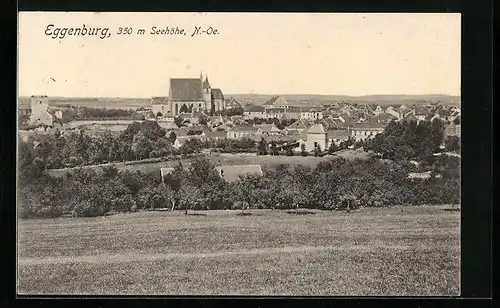 AK Eggenburg, Totalansicht der Gemeinde mit Kirche