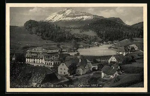 AK Wienerbrück a.d. Mariazellerbahn, Totalansicht mit Oetscher