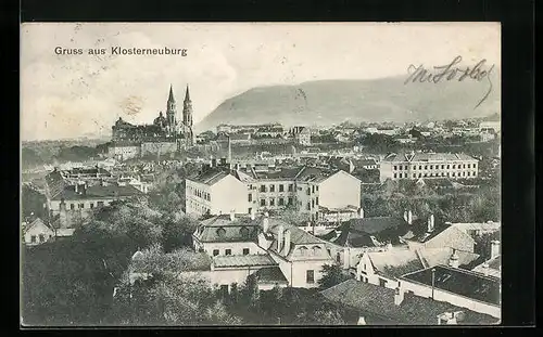 AK Klosterneuburg, Totalansicht mit Kirche
