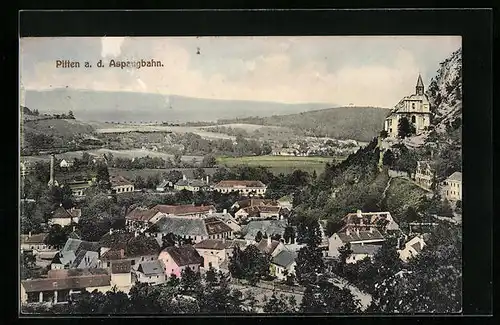 AK Pitten a.d. Aspangbahn, Totalansicht mit Kirche