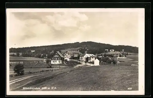 AK Mönichkirchen, Totalansicht mit Hotel Lang