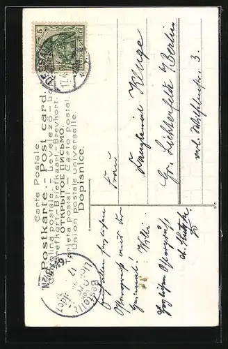 AK Osterküken mit Palmkätzchenzweigen