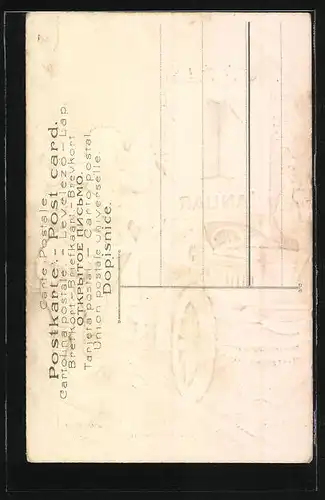 AK Prosit Neujahr, Kinder im Automobil