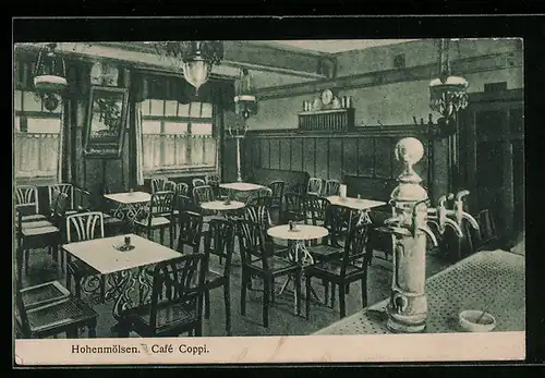 AK Hohenmölsen, Cafe Coppi, Innenansicht