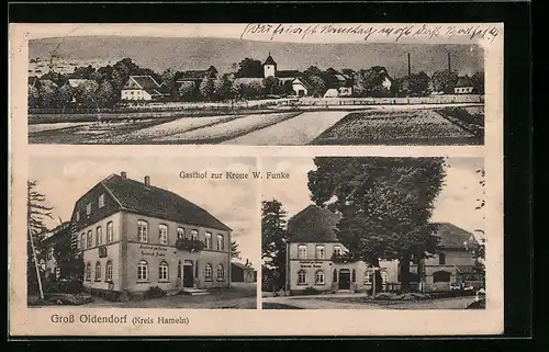 AK Gross Oldendorf /Kreis Hameln, Gasthof zur Krone W. Funke