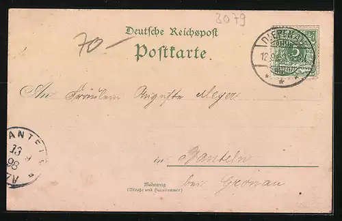 Lithographie Diepenau, Postamt, Lavelsloh