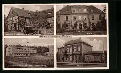 AK Rittmarshausen i. Gartetal, Schloss, Bahnhof, Schulungslager der deutschen Studentenschaft