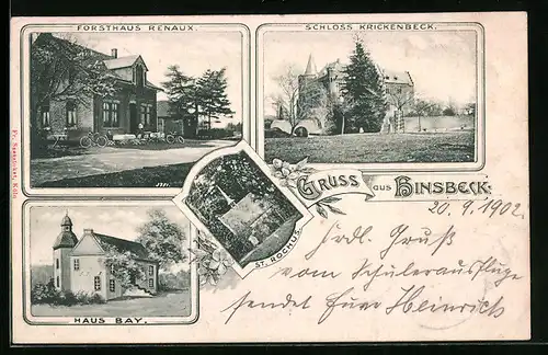 AK Hinsbeck, Forsthaus Renaux, Schloss Krickenbeck, Haus Bay, St. Rochus