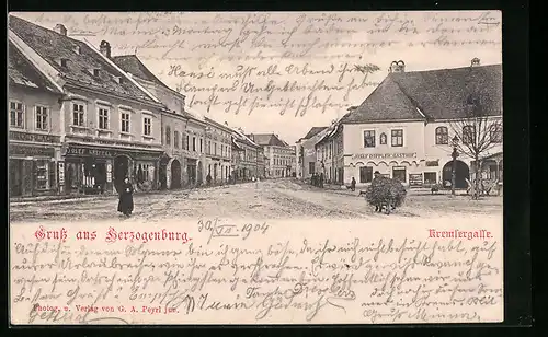 AK Herzogenburg, Kremsergasse mit Gasthof Josef Doppler