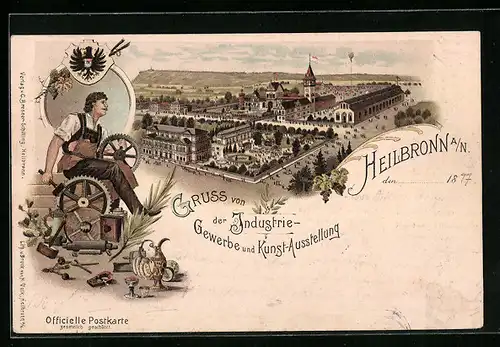 Lithographie Heilbronn a. N., Industrie- Gewerbe und Kunst-Ausstellung 1897
