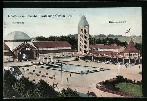 AK Görlitz, Industrie- und Gewerbe-Ausstellung 1905, Haupthalle