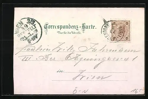 Lithographie Maria Lanzendorf, Kirche bei und Prozession bei Mondschein