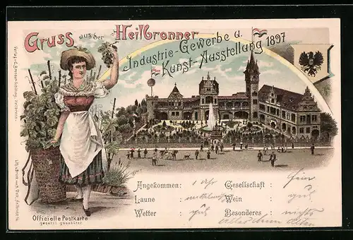 Lithographie Heilbronn, Industrie-Gewerbe- u. Kunst-Ausstellung 1897, Ausstellungsgebäude