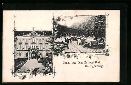 AK Herzogenburg, Gasthaus Kellerstübel mit Terrasse