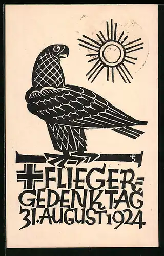 AK Ganzsache PP81C4: Gedenkpostkarte zum 2. Allgemeinen Deutschen Fliegergedenktag am 31. Aug. 1924