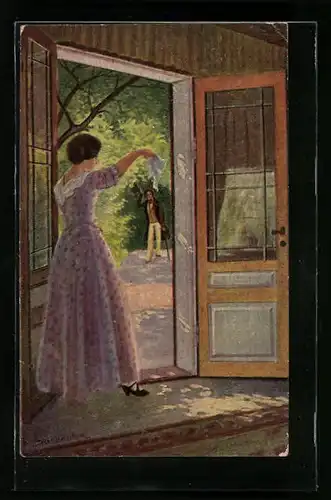 Künstler-AK Max Dutzauer: Der Besuch