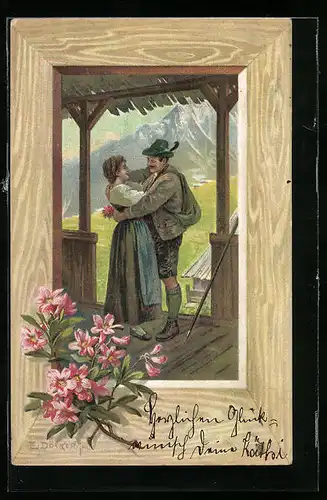 Künstler-AK E. Döcker: Mann und Frau halten sich in den Armen