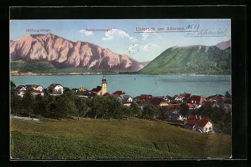 AK Unterach am Attersee, Höllengebirge, Salzkammergut