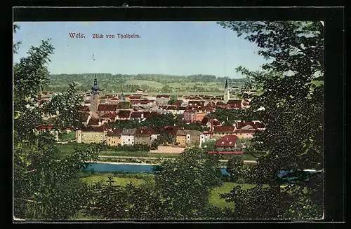 AK Wels, Blick von Thalheim