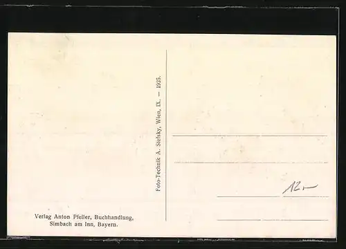 AK Braunau-Simbach, Ortsansicht mit Gewässer