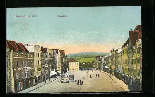AK Braunau a. Inn, Blick auf Stadtplatz