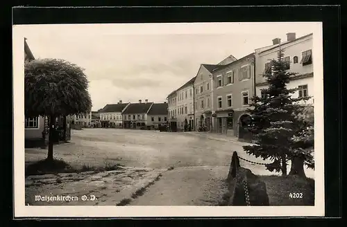 AK Waizenkirchen, Ortsansicht mit Platz