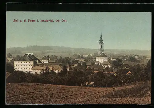 AK Zeil a. d. Pram, Ortsansicht mit Kirche