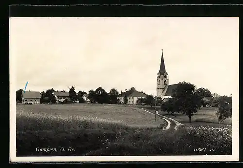 AK Gampern, Ortsansicht mit Kirche