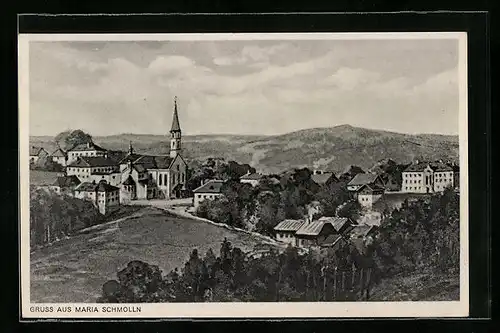 AK Maria Schmolln, Ortsansicht mit Kirche