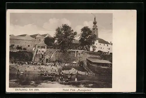 AK Braunau am Inn, Hotel Fink Nussgarten