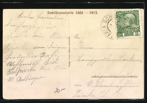 AK Maria Schmolln, Ortsansichten 1735 und 1913, Jubiläumskarte