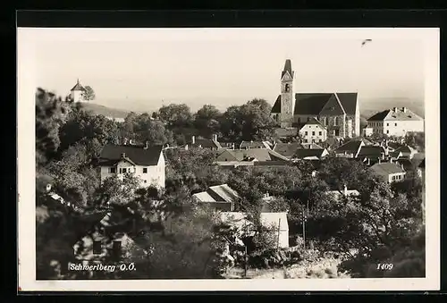 AK Schwertberg, Ortsteilansicht mit Kirche
