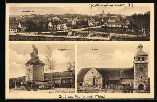 AK Wolferstedt /Thür., Kriegerdenkmal, Kirche