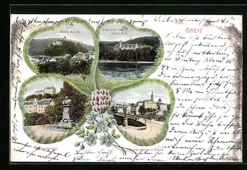 AK Greiz, Oberes Schloss, Ernst und Lina Arnold-Stift, Kleeblatt