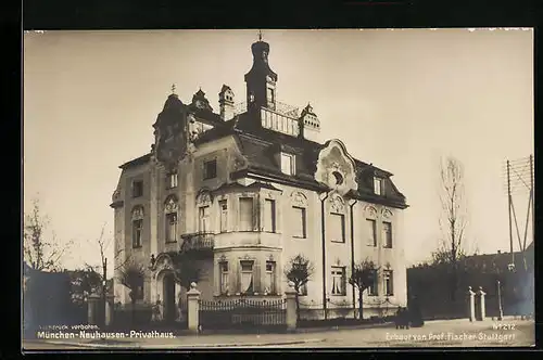 AK München-Neuhausen, Privathaus, Erbaut von Prof. Fischer Stuttgart