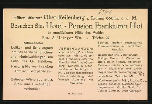 AK Ober-Reifenberg i. Ts., Pension-Restaurant Frankfurter-Hof