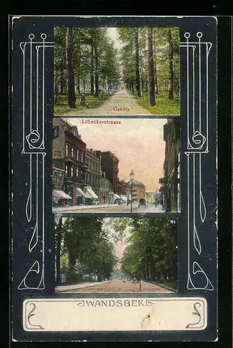 AK Hamburg-Wandsbek, Gehölz, Lübeckerstrasse, Goethe Strasse